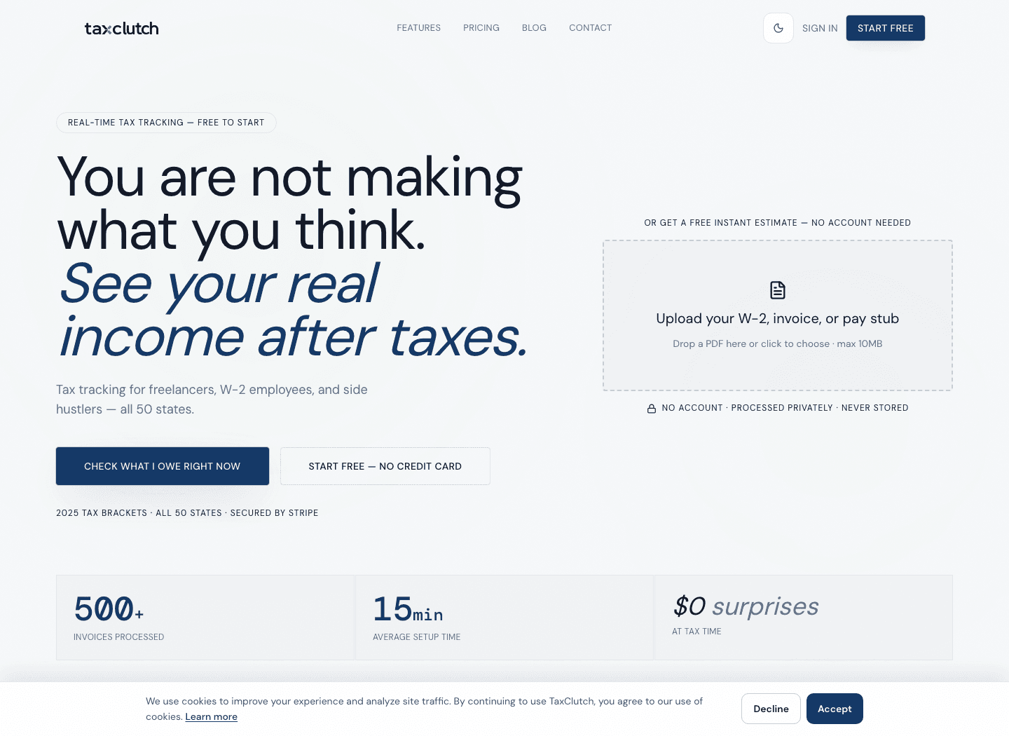 TaxClutch website screenshot